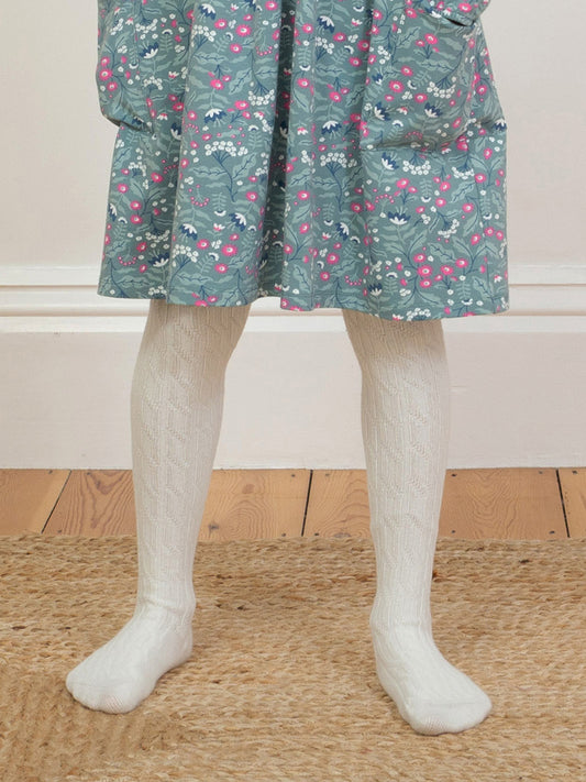 Cable Knit Tights - Cream