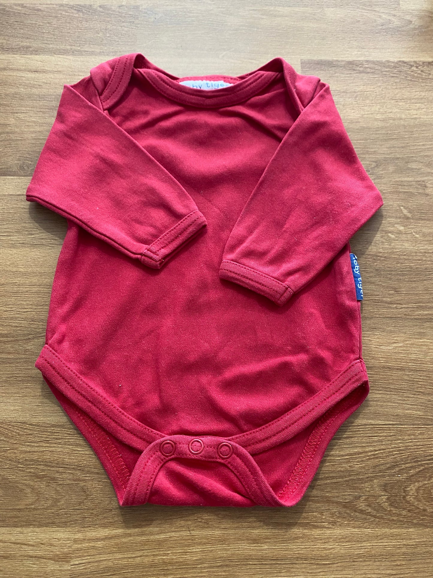 Toby Tiger long sleeve red bodysuit 0-3months