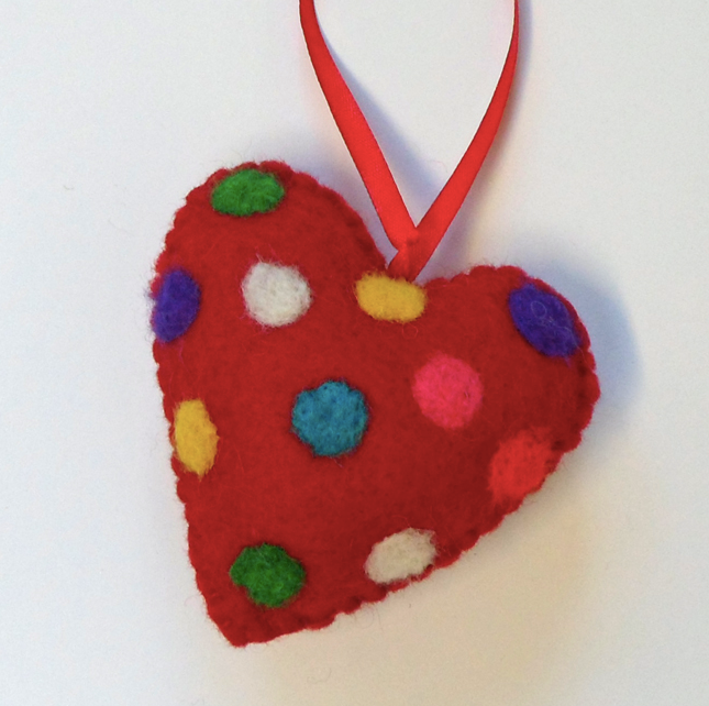 Spotty Hearts Decoration