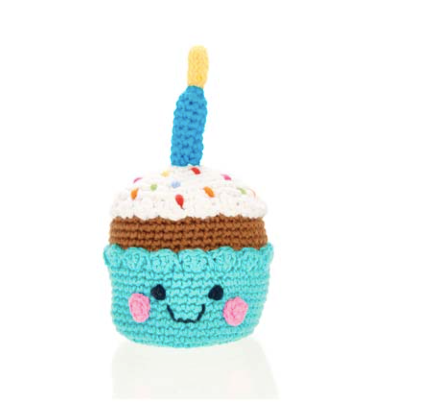 Friendly Cupcake With Candle Rattle