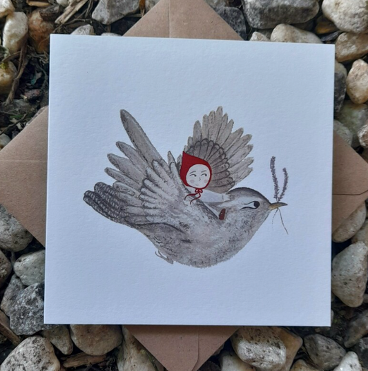 New Baby Card: Scarlet Wren