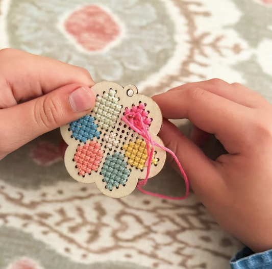 Make Your Own Flower Cross Stitch Keyring