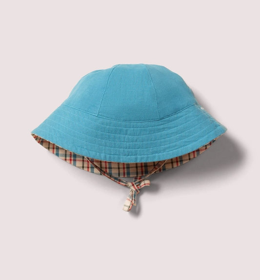 Checked Seersucker Reversible Sunhat