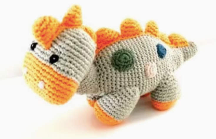 Steggi the Teal Dinosaur Rattle