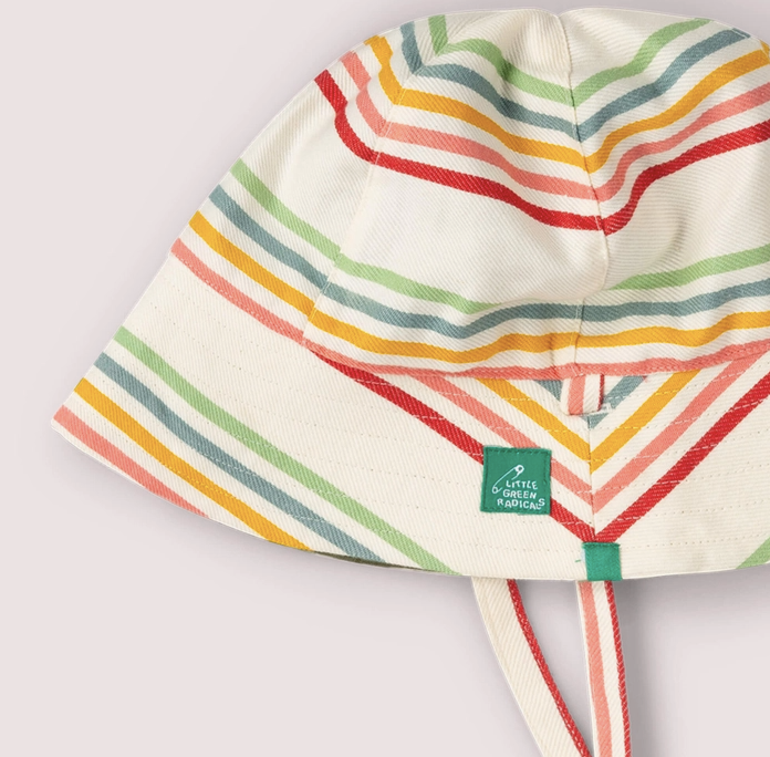 Cream Rainbow Reversible Sunhat