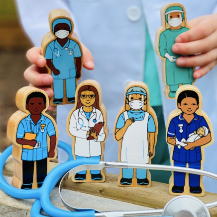 Blue Nurse in Scrubs