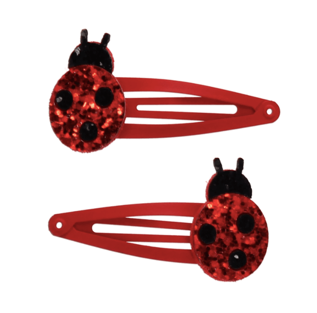 Glitter Hair Clips - Ladybirds