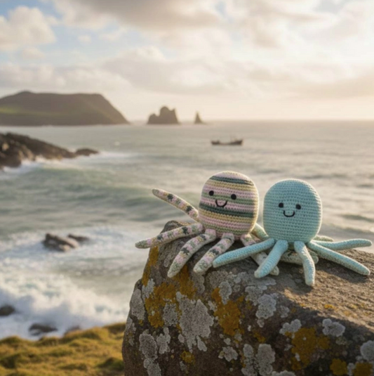 Pastel Stripe Octopus Rattle