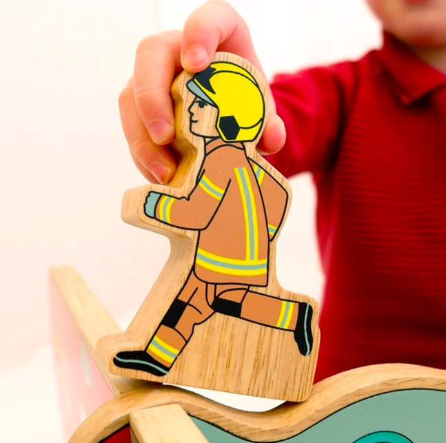 Brown Running Firefighter