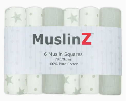 100% Cotton Muslin Squares - Stars
