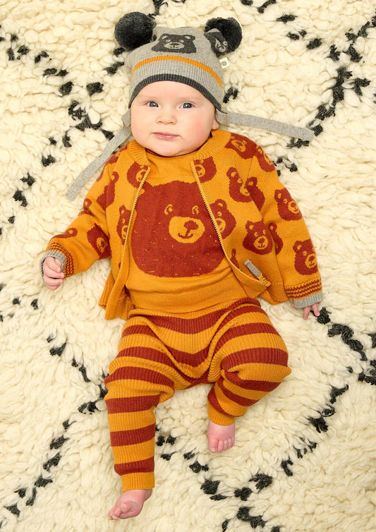 Tootsie Grey Bear Pom Pom Hat