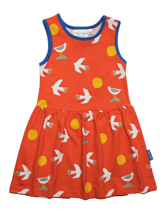 Seagull Print Summer Dress