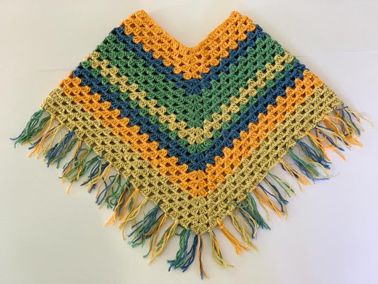Spring Crocheted Poncho - Small (GOTS)