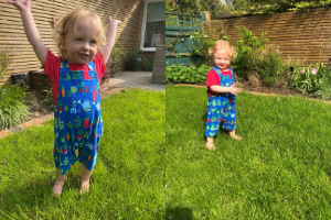 May 2023: Toby Tiger Vegetable Shortie Dungarees