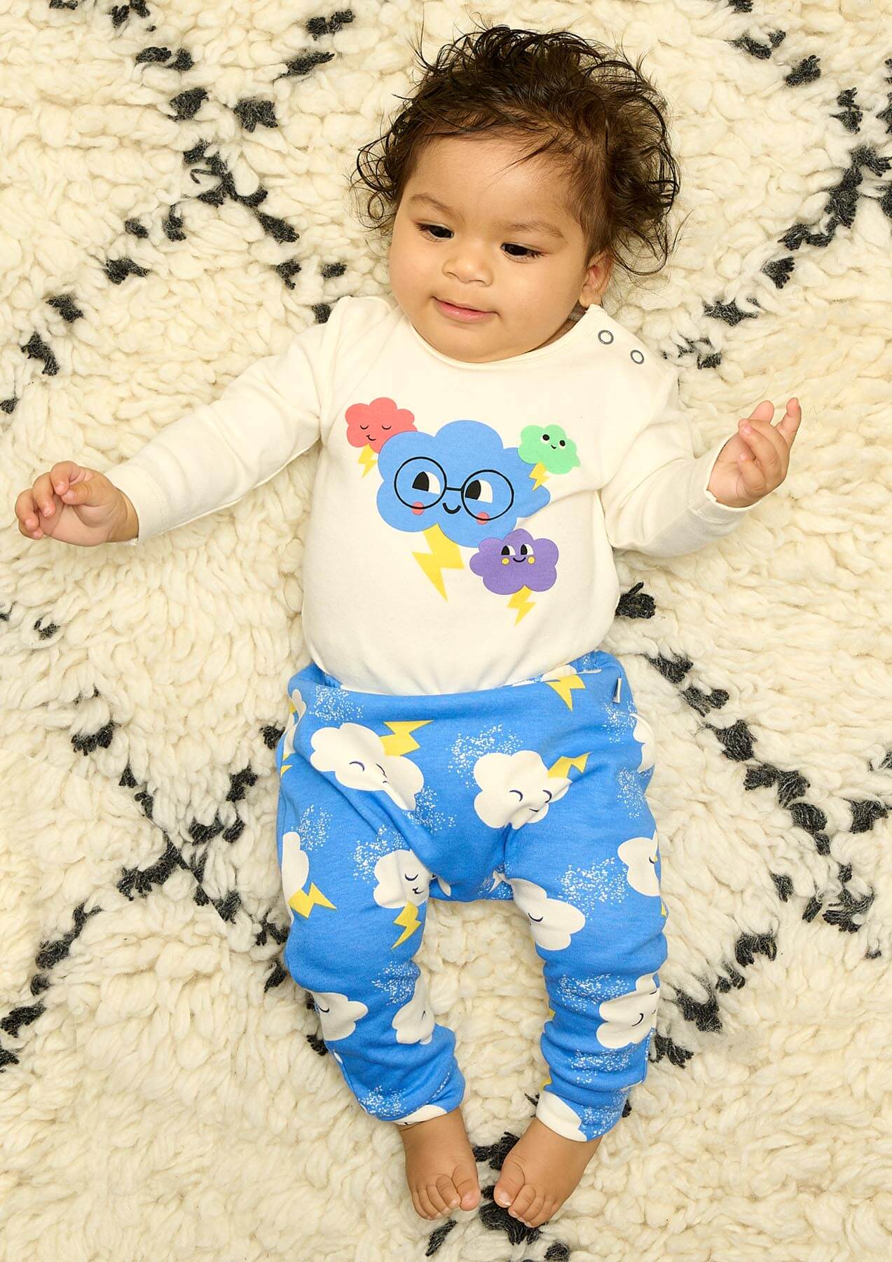 Blue Clouds Long Sleeved Vest and Trouser Set