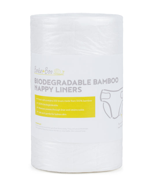Roll of biodegradable bamboo nappy liners