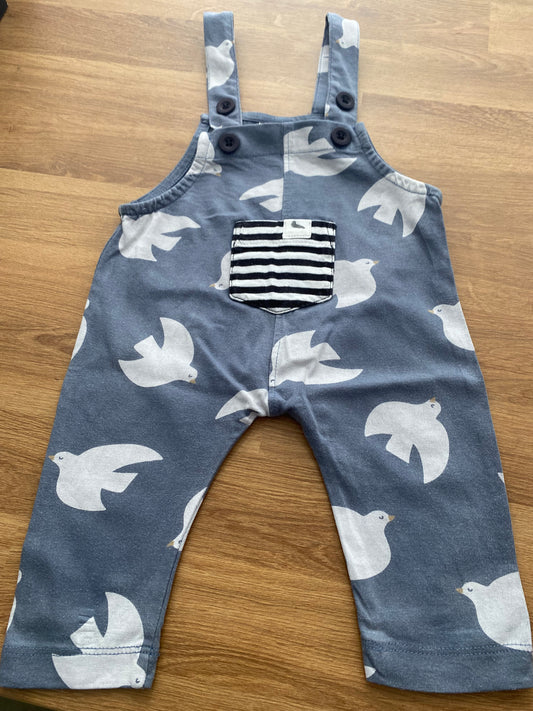 Turtledove Seagull Dungarees 0-6 months