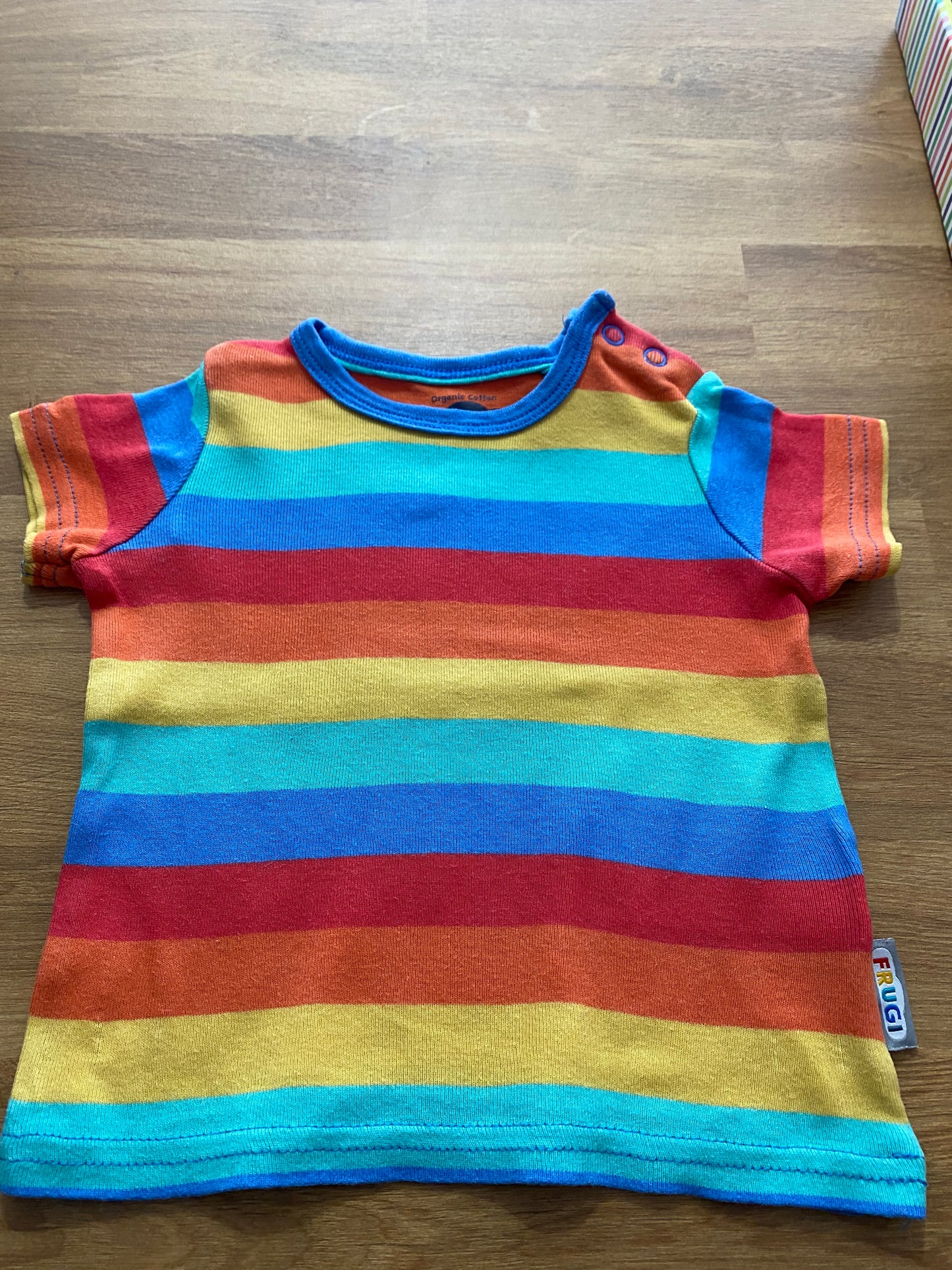 Frugi Rainbow Stripe T-Shirt 3-6months