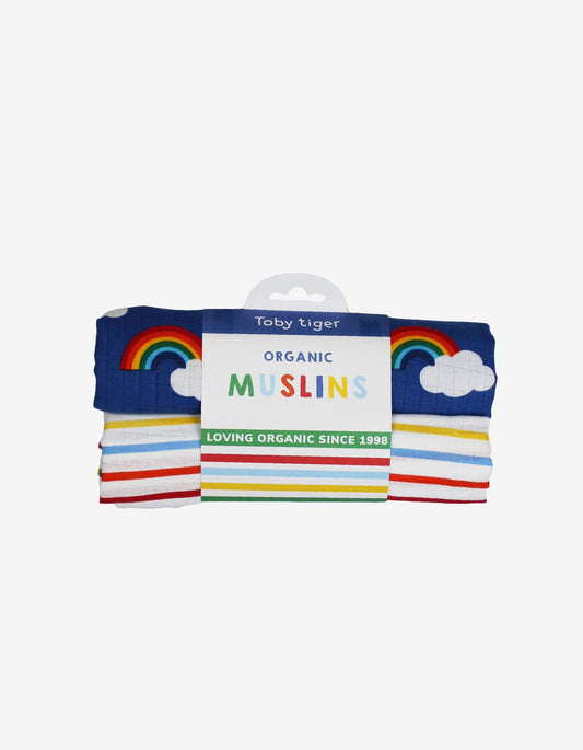 Rainbow and Stripe Muslins (pack of 2)