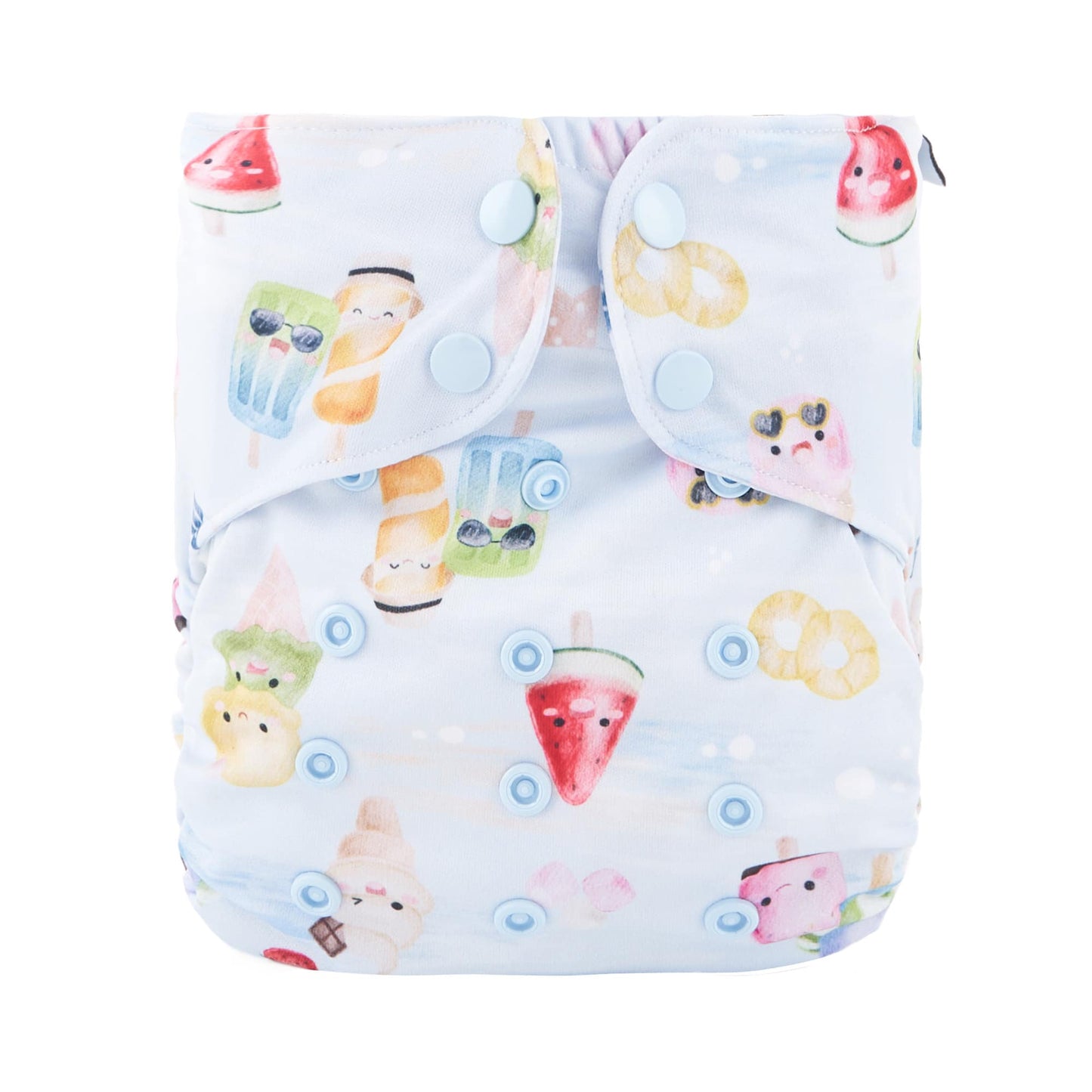 Image of reusabelles roller nappy in Anything Is Popsical Print. 