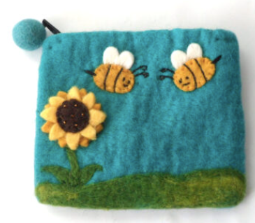 Bees and Sunflower Purse
