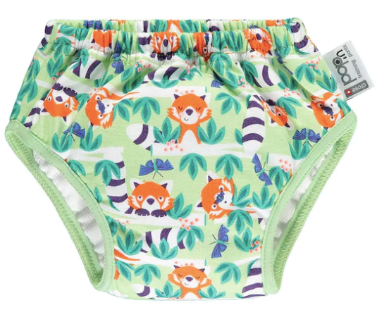 Image of potty training pants with a red panda print