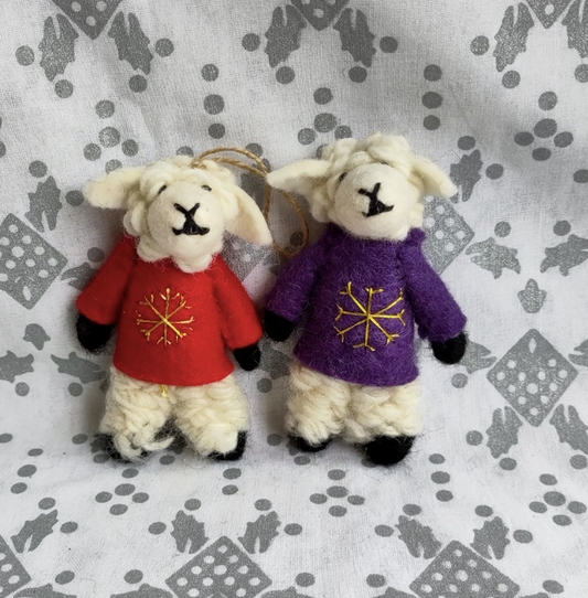 Sheep in Christmas Jumpers decorations