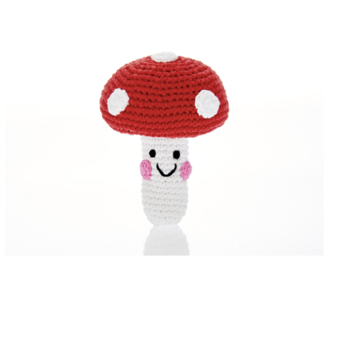 Friendly Toadstool Rattle - Red – imogenruby