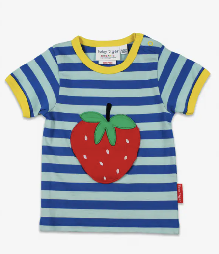 Strawberry Print Applique T-Shirt