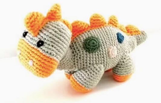 Steggi the Teal Dinosaur Rattle