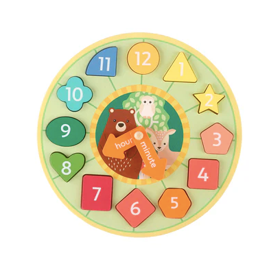 Woodland Wooden Shape Sorting Clock