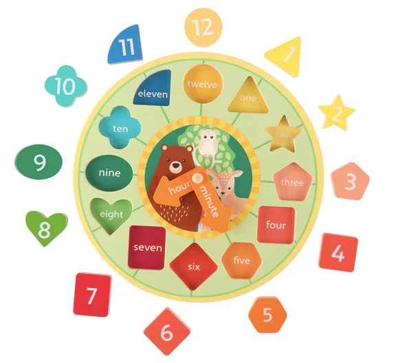 Woodland Wooden Shape Sorting Clock