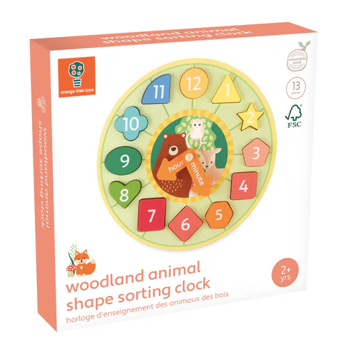 Woodland Wooden Shape Sorting Clock