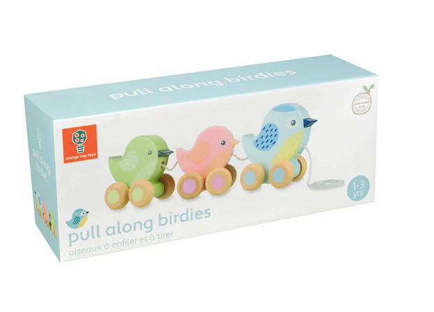 Pull Along Wooden Birdies