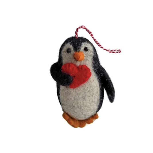 Penguin with Heart Decoration