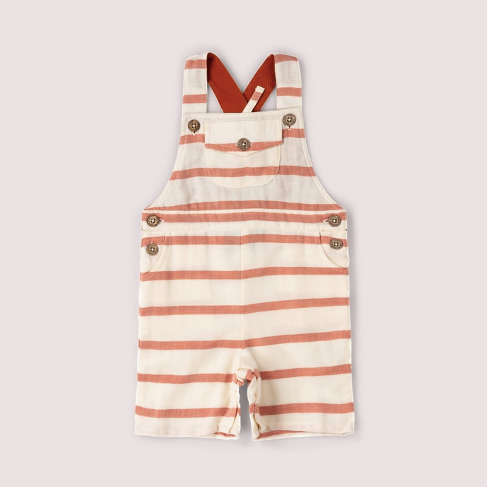 Vintage Red Stripe Dungaree Shorts