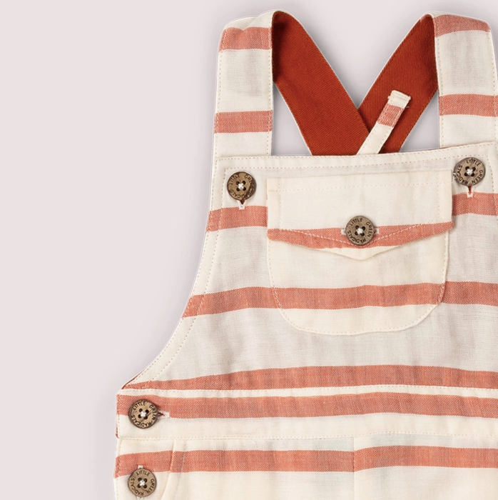 Vintage Red Stripe Dungaree Shorts