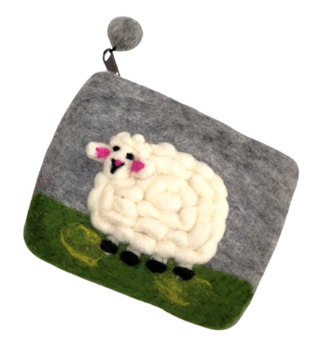 Single White Sheep Purse