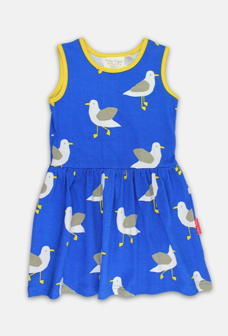 Seagull Harbour Print Summer Dress