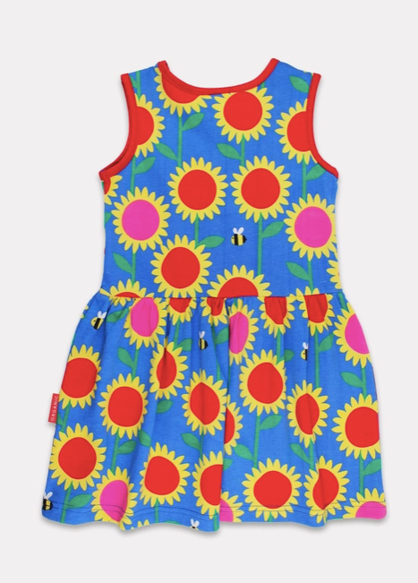 Sunflower Bee Print Summer Dress