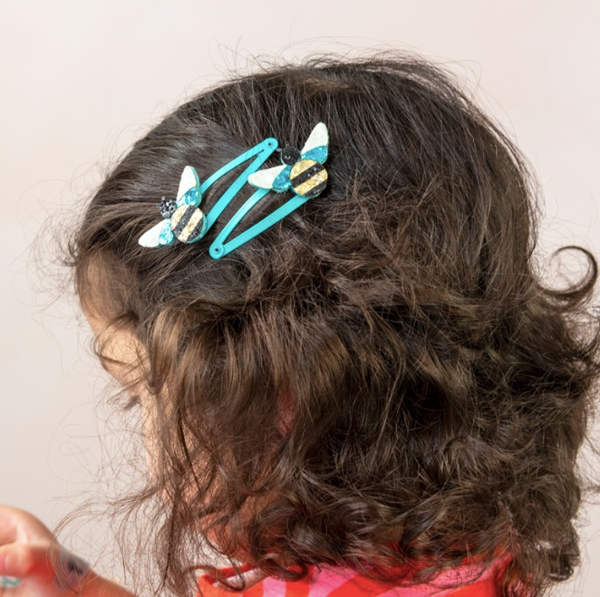 Glitter Hair Clips - Bumblebees