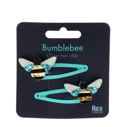 Glitter Hair Clips - Bumblebees