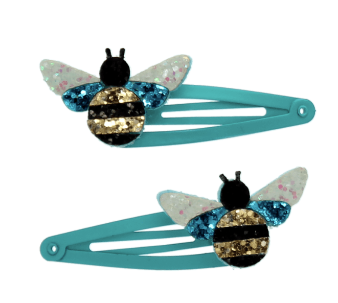Glitter Hair Clips - Bumblebees