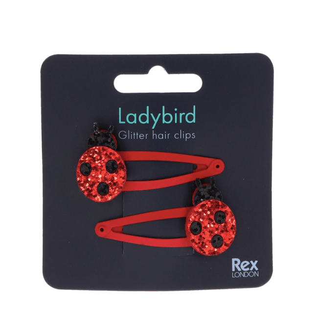 Glitter Hair Clips - Ladybirds