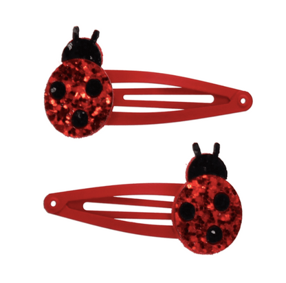 Glitter Hair Clips - Ladybirds