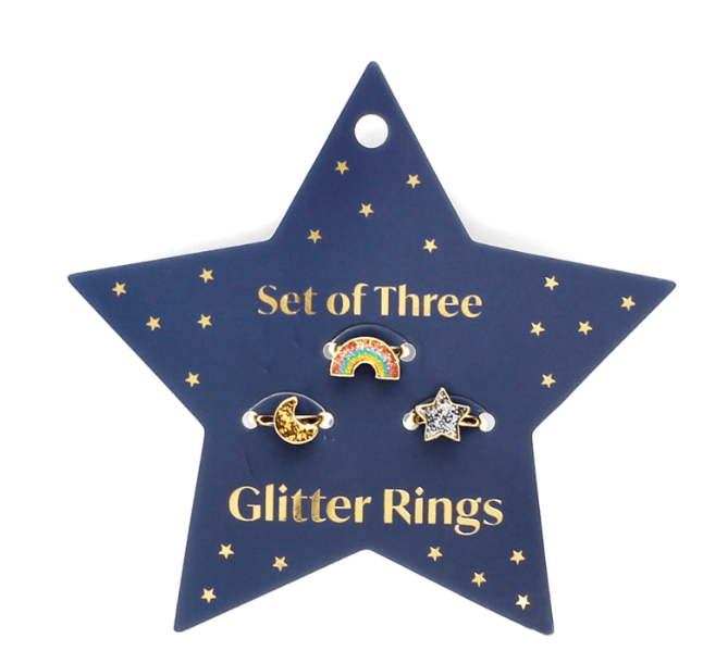 Glitter Rings - Star, Rainbow and Moon