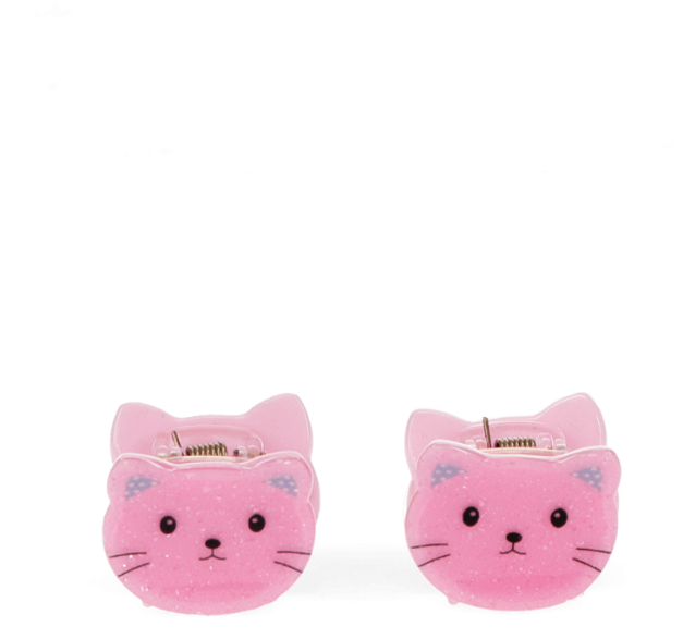 Mini Hair Claw Clips - Pink Cats