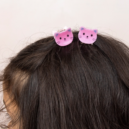 Mini Hair Claw Clips - Pink Cats