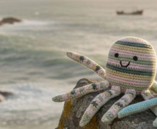 Pastel Stripe Octopus Rattle