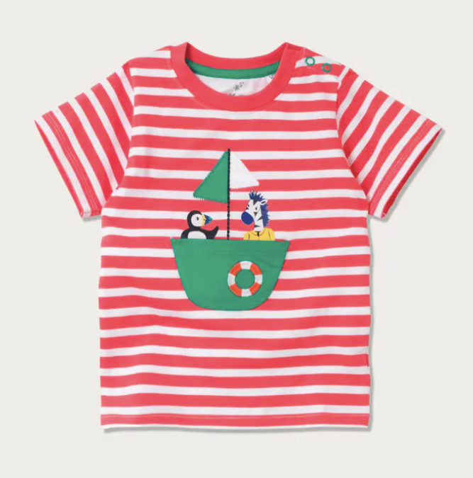 Coral Pink T-Shirt with Boat Pocket